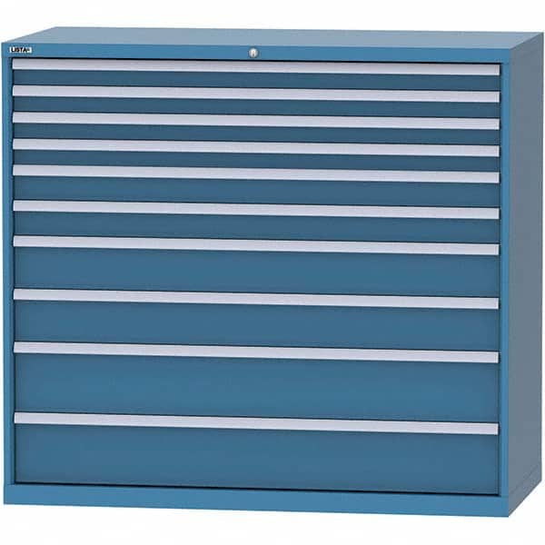 LISTA - 10 Drawer, 84 Compartment Bright Blue Steel Modular Storage Cabinet - Americas Industrial Supply