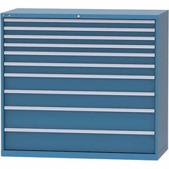 LISTA - 10 Drawer, 84 Compartment Bright Blue Steel Modular Storage Cabinet - Americas Industrial Supply