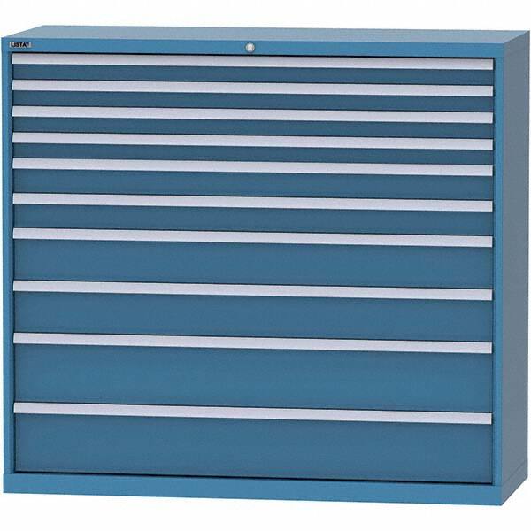 LISTA - 10 Drawer, 84 Compartment Bright Blue Steel Modular Storage Cabinet - Americas Industrial Supply