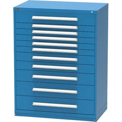 Vidmar - 11 Drawer, 45 Compartment Bright Blue Steel Modular Storage Cabinet - Americas Industrial Supply