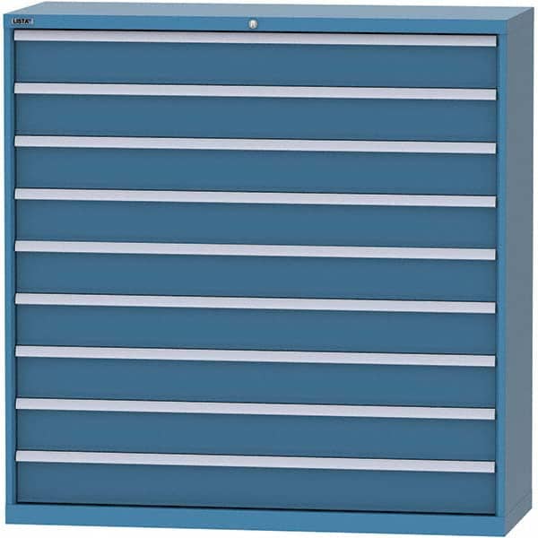 LISTA - 9 Drawer, 84 Compartment Bright Blue Steel Modular Storage Cabinet - Americas Industrial Supply