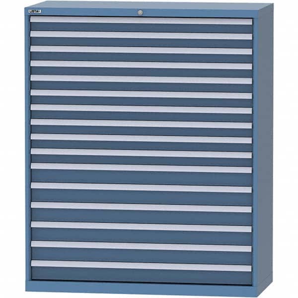 LISTA - 16 Drawer, 99 Compartment Bright Blue Steel Modular Storage Cabinet - Americas Industrial Supply