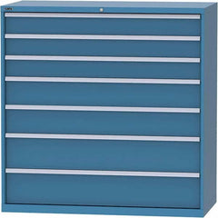 LISTA - 7 Drawer, 84 Compartment Bright Blue Steel Modular Storage Cabinet - Americas Industrial Supply