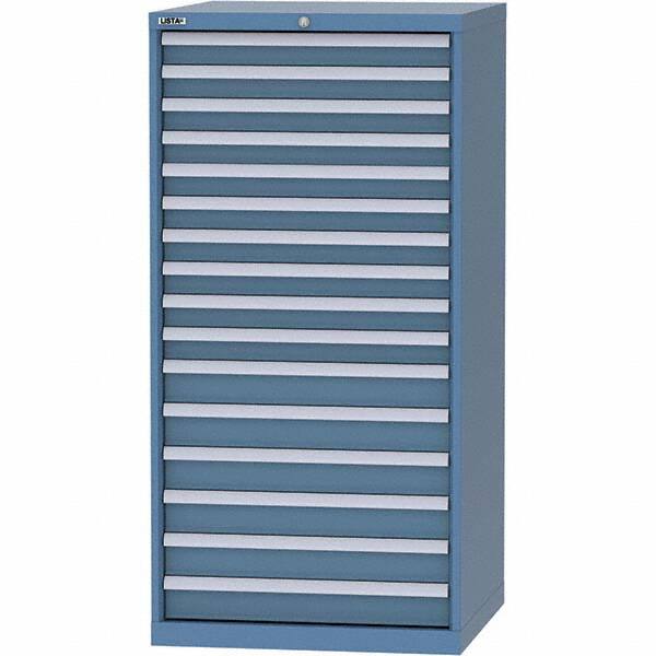 LISTA - 16 Drawer, 124 Compartment Bright Blue Steel Modular Storage Cabinet - Americas Industrial Supply