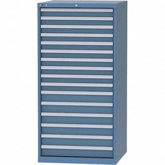LISTA - 16 Drawer, 124 Compartment Bright Blue Steel Modular Storage Cabinet - Americas Industrial Supply