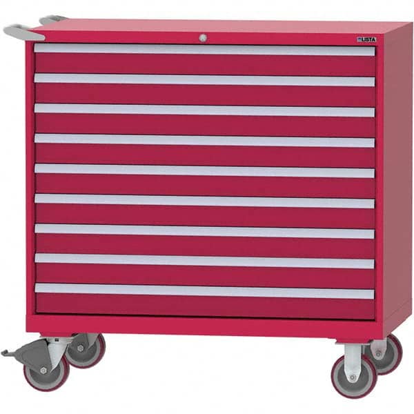 LISTA - 9 Drawer, 99 Compartment Bright Blue Steel Modular Storage Cabinet - Americas Industrial Supply