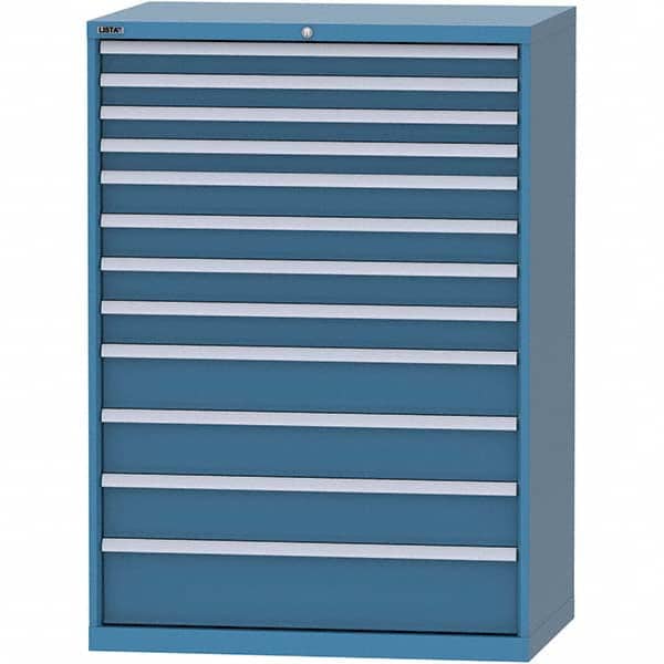 LISTA - 12 Drawer, 99 Compartment Bright Blue Steel Modular Storage Cabinet - Americas Industrial Supply
