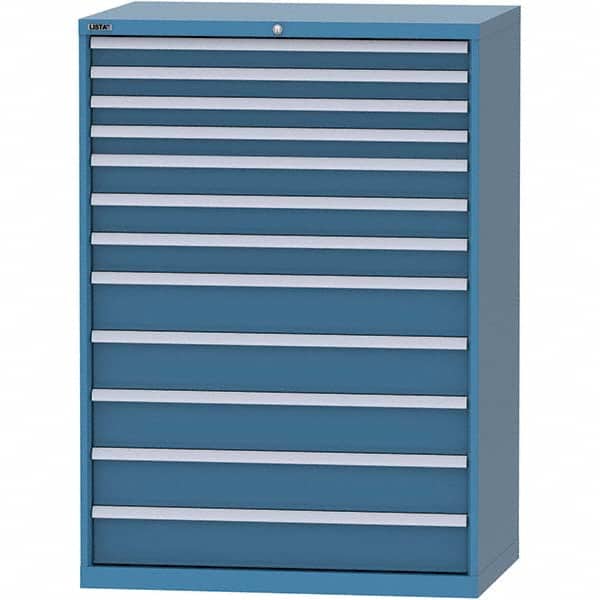 LISTA - 12 Drawer, 99 Compartment Bright Blue Steel Modular Storage Cabinet - Americas Industrial Supply