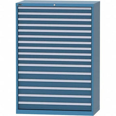 LISTA - 16 Drawer, 84 Compartment Bright Blue Steel Modular Storage Cabinet - Americas Industrial Supply