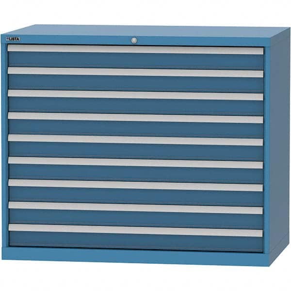 LISTA - 9 Drawer, 99 Compartment Bright Blue Steel Modular Storage Cabinet - Americas Industrial Supply