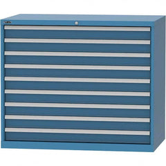 LISTA - 9 Drawer, 99 Compartment Bright Blue Steel Modular Storage Cabinet - Americas Industrial Supply