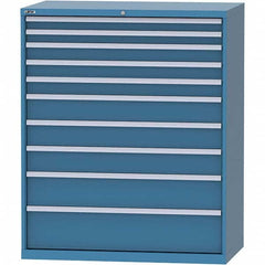 LISTA - 10 Drawer, 216 Compartment Bright Blue Steel Modular Storage Cabinet - Americas Industrial Supply