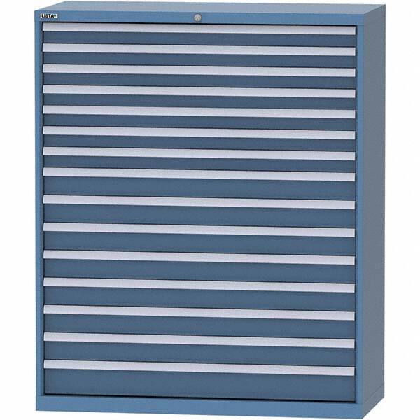 LISTA - 15 Drawer, 99 Compartment Bright Blue Steel Modular Storage Cabinet - Americas Industrial Supply