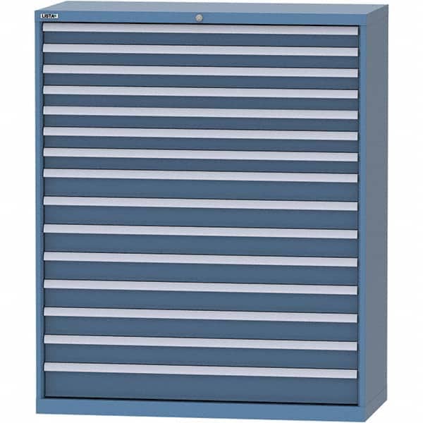 LISTA - 15 Drawer, 99 Compartment Bright Blue Steel Modular Storage Cabinet - Americas Industrial Supply
