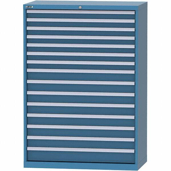 LISTA - 15 Drawer, 84 Compartment Bright Blue Steel Modular Storage Cabinet - Americas Industrial Supply