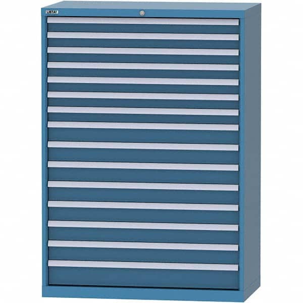 LISTA - 15 Drawer, 84 Compartment Bright Blue Steel Modular Storage Cabinet - Americas Industrial Supply