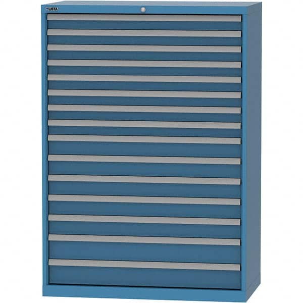 LISTA - 15 Drawer, 84 Compartment Bright Blue Steel Modular Storage Cabinet - Americas Industrial Supply
