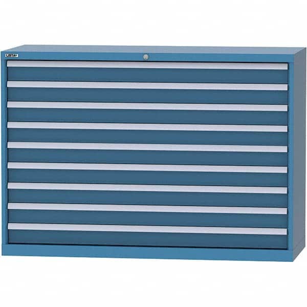 LISTA - 9 Drawer, 84 Compartment Bright Blue Steel Modular Storage Cabinet - Americas Industrial Supply