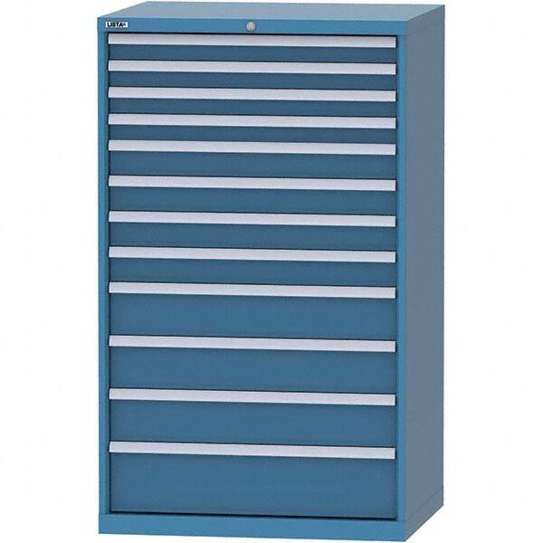 LISTA - 12 Drawer, 84 Compartment Bright Blue Steel Modular Storage Cabinet - Americas Industrial Supply