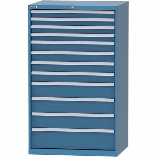 LISTA - 12 Drawer, 84 Compartment Bright Blue Steel Modular Storage Cabinet - Americas Industrial Supply