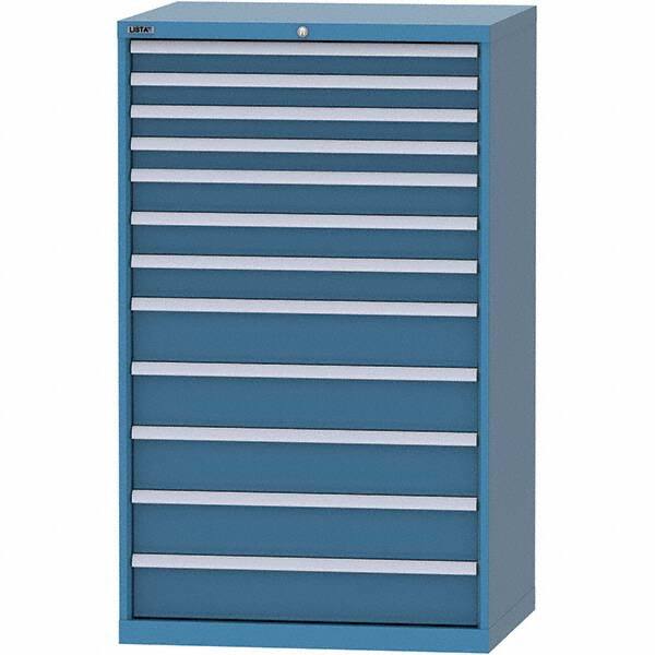 LISTA - 12 Drawer, 84 Compartment Bright Blue Steel Modular Storage Cabinet - Americas Industrial Supply