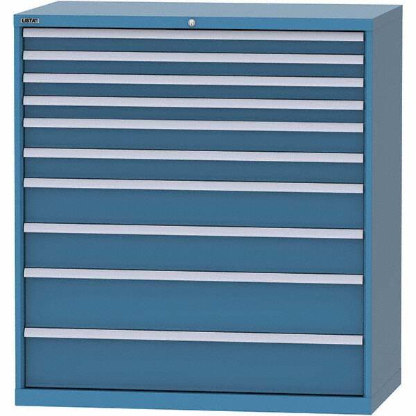 LISTA - 10 Drawer, 99 Compartment Bright Blue Steel Modular Storage Cabinet - Americas Industrial Supply