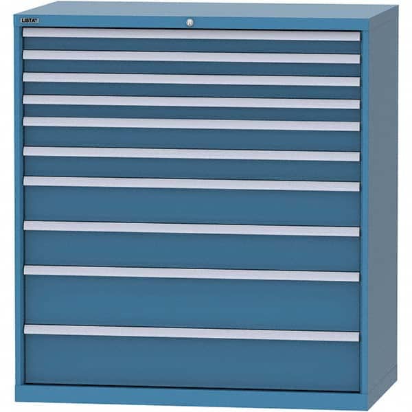 LISTA - 10 Drawer, 96 Compartment Bright Blue Steel Modular Storage Cabinet - Americas Industrial Supply