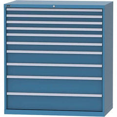 LISTA - 10 Drawer, 96 Compartment Bright Blue Steel Modular Storage Cabinet - Americas Industrial Supply