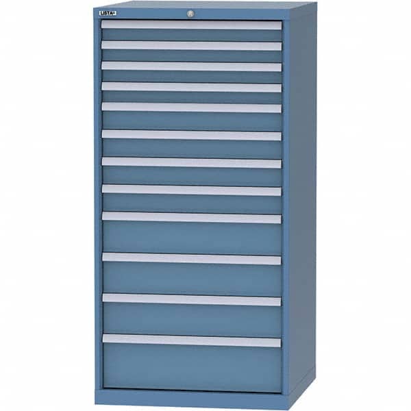 LISTA - 12 Drawer, 124 Compartment Bright Blue Steel Modular Storage Cabinet - Americas Industrial Supply