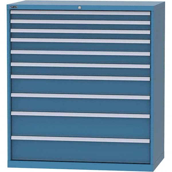 LISTA - 10 Drawer, 159 Compartment Bright Blue Steel Modular Storage Cabinet - Americas Industrial Supply