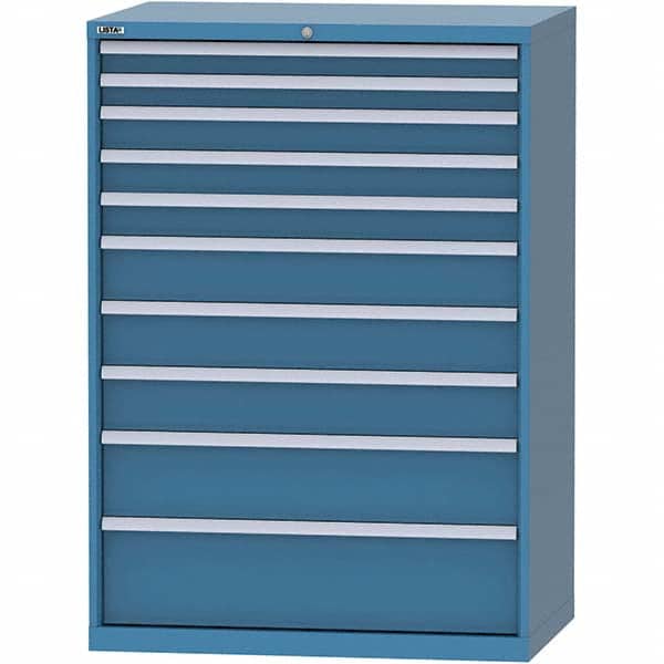 LISTA - 10 Drawer, 99 Compartment Bright Blue Steel Modular Storage Cabinet - Americas Industrial Supply