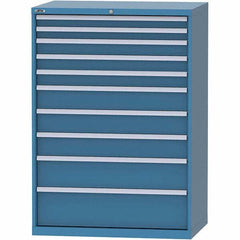 LISTA - 10 Drawer, 99 Compartment Bright Blue Steel Modular Storage Cabinet - Americas Industrial Supply