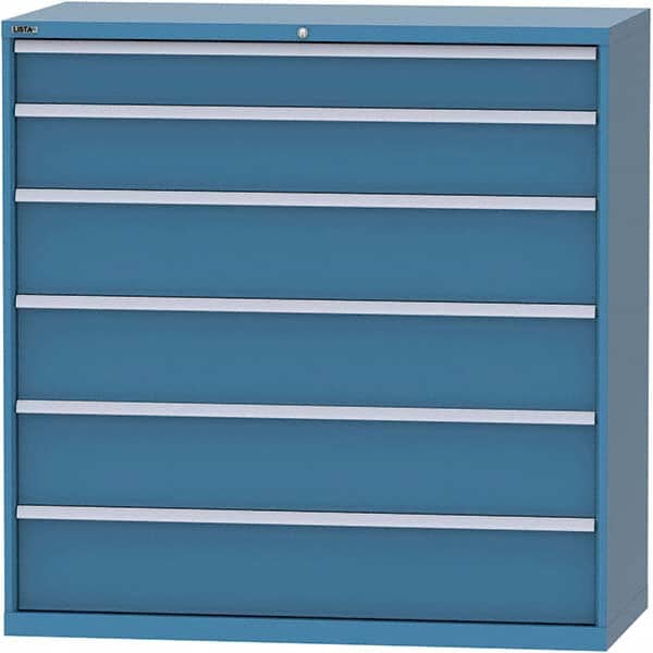 LISTA - 6 Drawer, 84 Compartment Bright Blue Steel Modular Storage Cabinet - Americas Industrial Supply