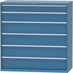 LISTA - 6 Drawer, 84 Compartment Bright Blue Steel Modular Storage Cabinet - Americas Industrial Supply