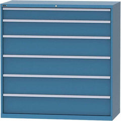 LISTA - 6 Drawer, 84 Compartment Bright Blue Steel Modular Storage Cabinet - Americas Industrial Supply