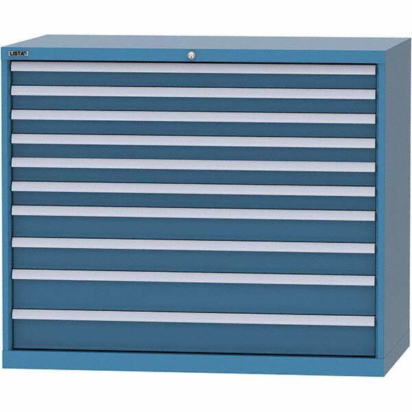 LISTA - 10 Drawer, 99 Compartment Bright Blue Steel Modular Storage Cabinet - Americas Industrial Supply