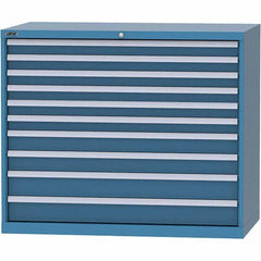 LISTA - 10 Drawer, 99 Compartment Bright Blue Steel Modular Storage Cabinet - Americas Industrial Supply