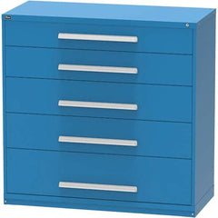 Vidmar - 5 Drawer, 45 Compartment Bright Blue Steel Modular Storage Cabinet - Americas Industrial Supply