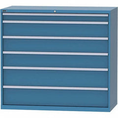 LISTA - 6 Drawer, 84 Compartment Bright Blue Steel Modular Storage Cabinet - Americas Industrial Supply