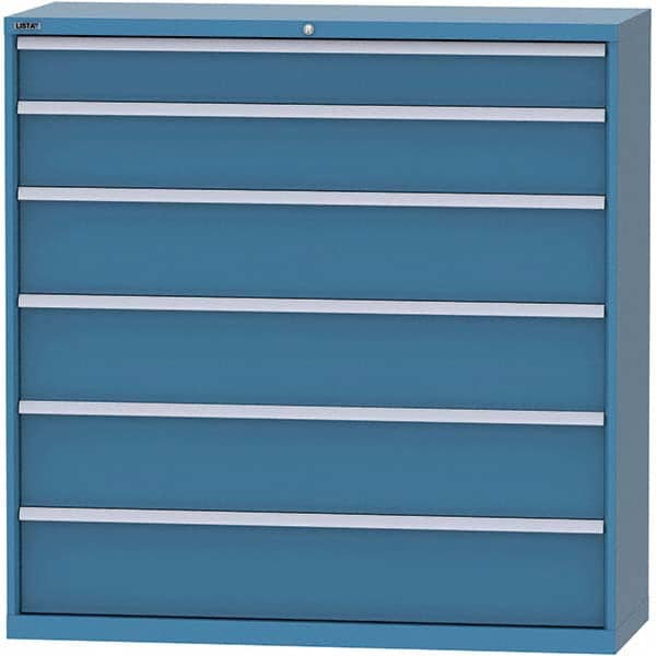 LISTA - 6 Drawer, 84 Compartment Bright Blue Steel Modular Storage Cabinet - Americas Industrial Supply