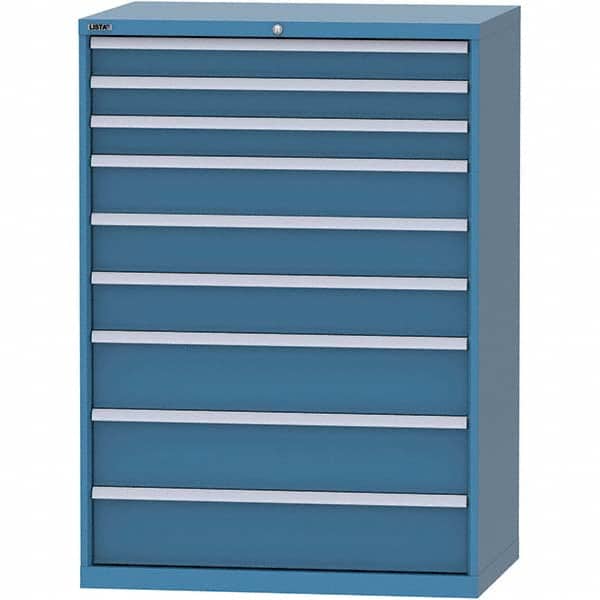LISTA - 9 Drawer, 99 Compartment Bright Blue Steel Modular Storage Cabinet - Americas Industrial Supply