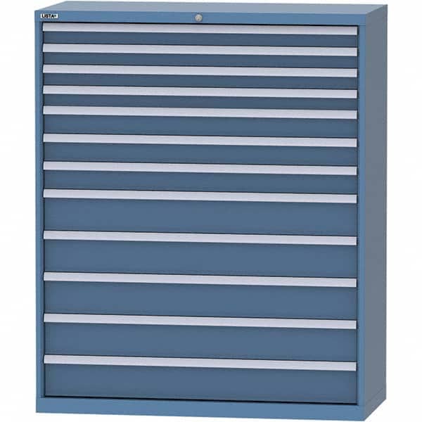 LISTA - 12 Drawer, 99 Compartment Bright Blue Steel Modular Storage Cabinet - Americas Industrial Supply