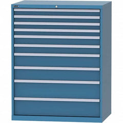 LISTA - 10 Drawer, 99 Compartment Bright Blue Steel Modular Storage Cabinet - Americas Industrial Supply