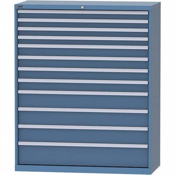 LISTA - 12 Drawer, 99 Compartment Bright Blue Steel Modular Storage Cabinet - Americas Industrial Supply