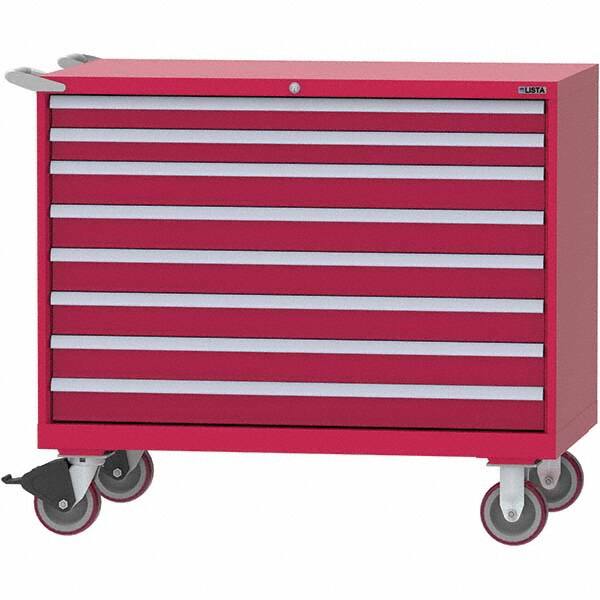 LISTA - 8 Drawer, 99 Compartment Red Steel Modular Storage Cabinet - Americas Industrial Supply