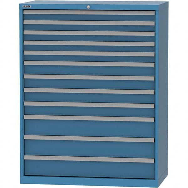 LISTA - 12 Drawer, 84 Compartment Bright Blue Steel Modular Storage Cabinet - Americas Industrial Supply
