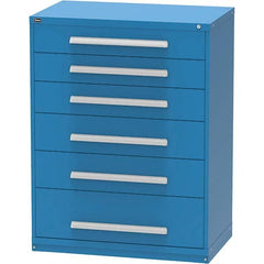 Vidmar - 6 Drawer, 45 Compartment Bright Blue Steel Modular Storage Cabinet - Americas Industrial Supply