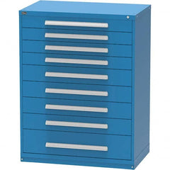Vidmar - 9 Drawer, 45 Compartment Bright Blue Steel Modular Storage Cabinet - Americas Industrial Supply