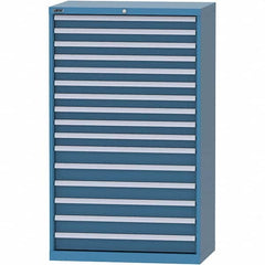 LISTA - 16 Drawer, 84 Compartment Bright Blue Steel Modular Storage Cabinet - Americas Industrial Supply