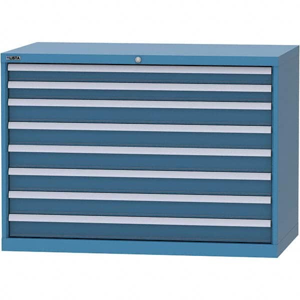 LISTA - 8 Drawer, 99 Compartment Bright Blue Steel Modular Storage Cabinet - Americas Industrial Supply